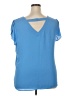Ann Taylor LOFT 100% Polyester Blue Short Sleeve Blouse Size XXL - photo 2