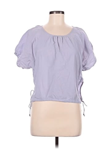 Madewell Embroidered Poplin Puff-Sleeve Cutout Crop Top (view 1)