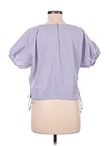 Madewell Embroidered Poplin Puff-Sleeve Cutout Crop Top (view 2)