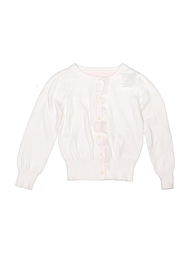 Pre-owned Cherokee Kids' Cardigan Sweater In White