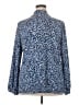 Susan Graver Animal Print Blue Long Sleeve Blouse Size 2X - photo 2