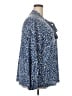 Susan Graver Animal Print Blue Long Sleeve Blouse Size 2X - photo 4