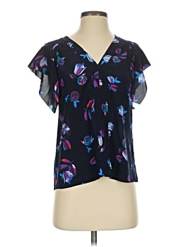 Rebecca Taylor Short Sleeve Silk Top (view 1)