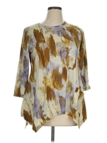 LOGO by Lori Goldstein 3/4 Sleeve Blouse (view 1)