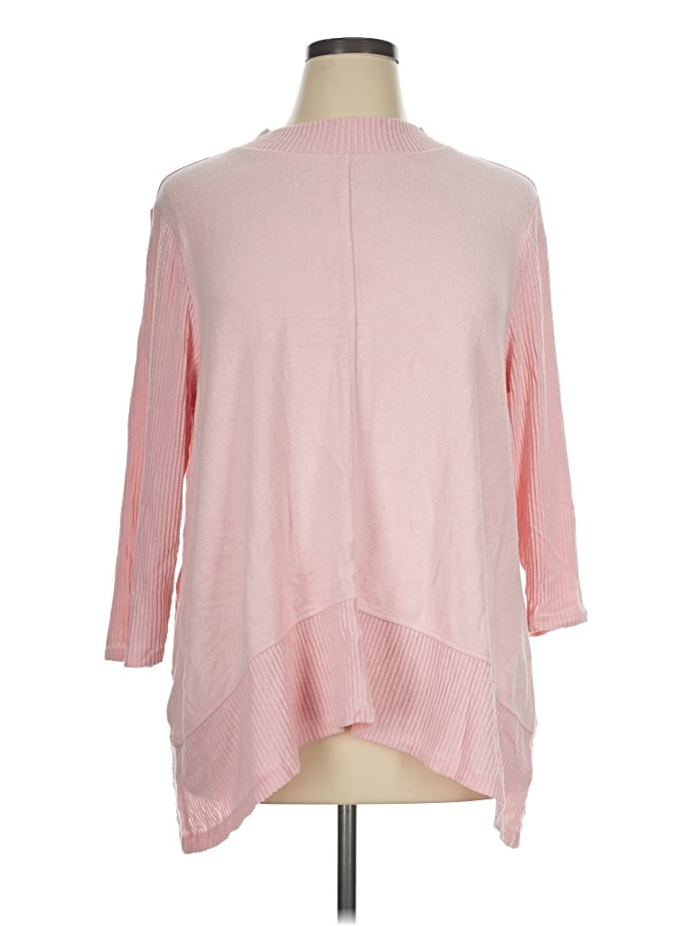 Pre-owned Weekends By Chico's Turtleneck Sweater In Pink