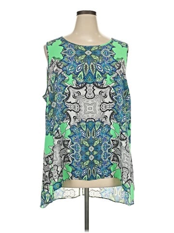Rose + Olive Sleeveless Blouse (view 1)