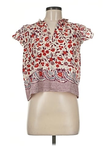 Aqua Short Sleeve Blouse (view 1)