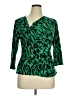 MSK Graphic Green 3/4 Sleeve Blouse Size XL - photo 1