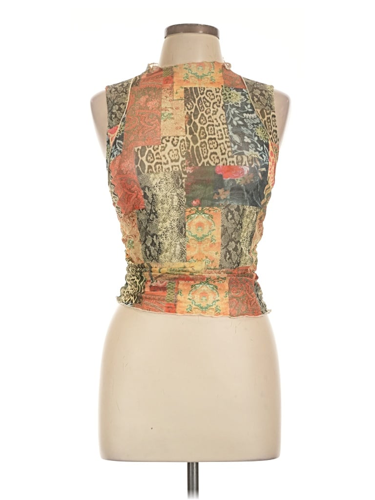 Pre-owned Shein Tank Top Gold Halter Neckline Tops