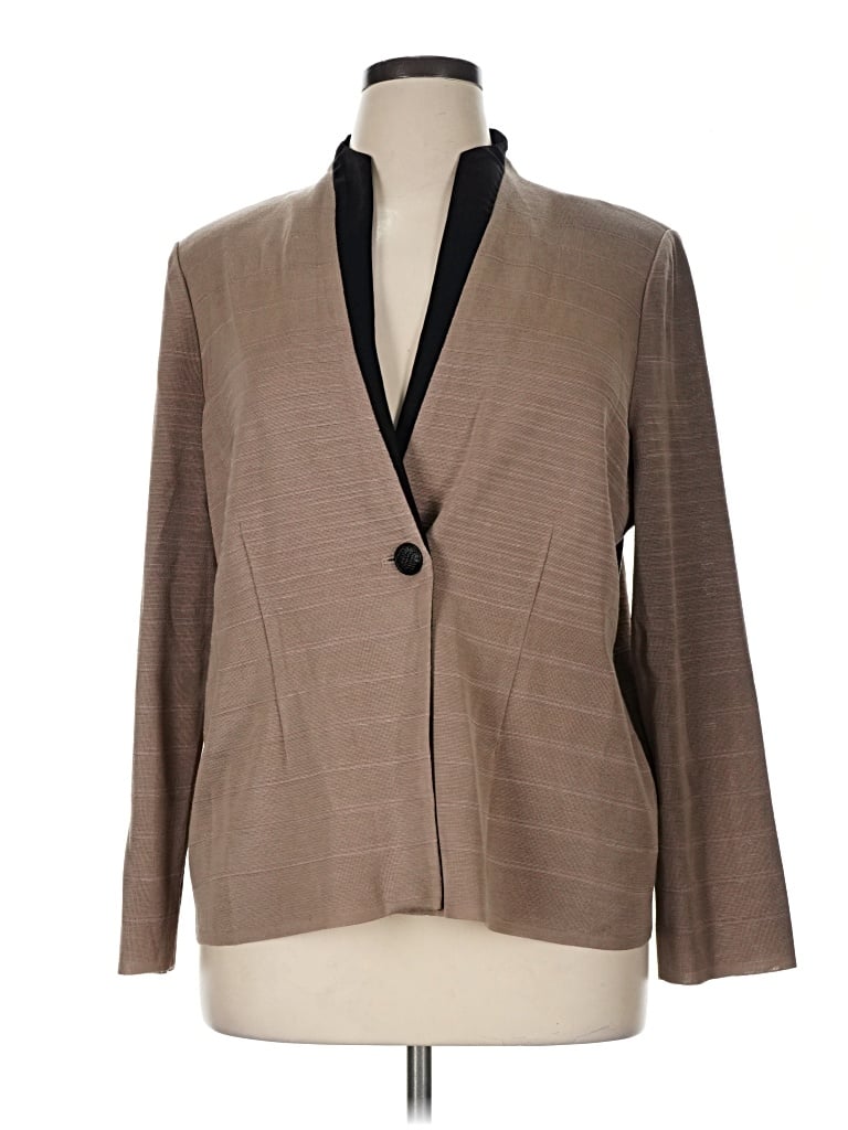 Pre-owned Ming Wang Blazer Jacket In Brown