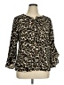 Chico's Animal Print Brown Long Sleeve Blouse Size XL - photo 1