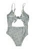 Unbranded Checkered-gingham Gray Two Piece Swimsuit Size M - photo 2