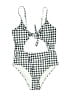 Unbranded Checkered-gingham Gray Two Piece Swimsuit Size M - photo 1