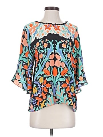 Maeve 3/4 Sleeve Silk Top (view 1)
