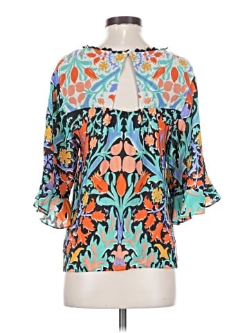 Maeve 3/4 Sleeve Silk Top (view 2)