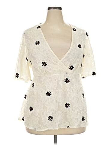 Shein Curve Short Sleeve Blouse (view 1)