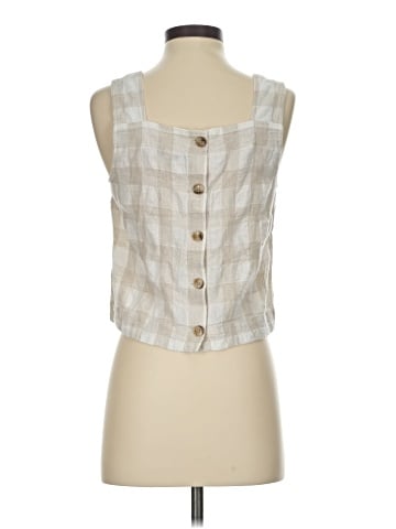 Madewell Linen-Blend Sunside Button-Back Top: Undyed Edition (view 2)