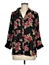 Unbranded 100% Polyester Floral Black 3/4 Sleeve Blouse Size M (estimated) - photo 1