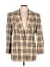 Dana Buchman Checkered-gingham Tan Gold Blazer Size 10 - photo 1