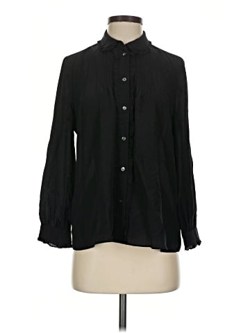 Madewell Long Sleeve Silk Top (view 1)