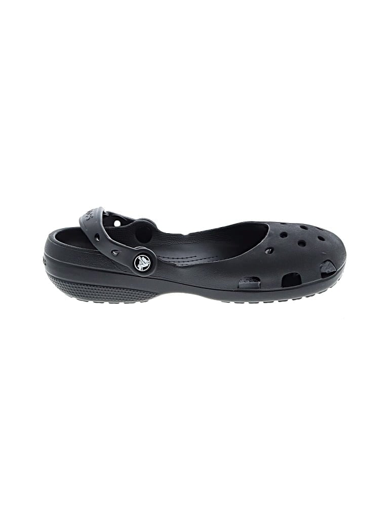 Pre-owned Crocs Flats In Black