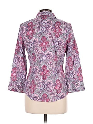 Talbots 3/4 Sleeve Button-Down Shirt (view 2)