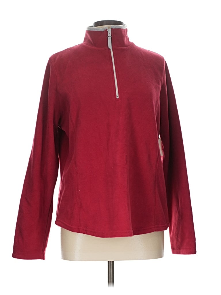 Pre-owned St. John's Bay Fleece Jacket In Red