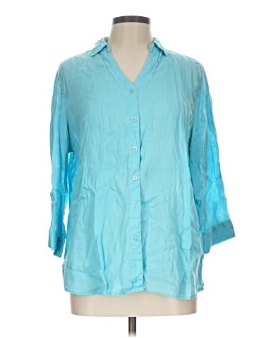 Investments 3/4 Sleeve Button-Down Shirt (view 1)