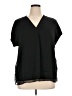 Calvin Klein 100% Polyester Black Short Sleeve Blouse Size XL - photo 1