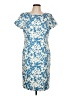 Talbots 100% Polyester Print Blue Cocktail Dress Size 12 - photo 1