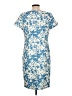 Talbots 100% Polyester Print Blue Cocktail Dress Size 12 - photo 2
