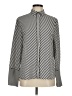 Anne Klein 100% Polyester Chevron-herringbone Silver Long Sleeve Blouse Size M - photo 1