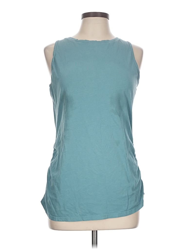 Pre-owned Pact Sleeveless Top Teal Boatneck Tops