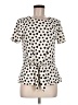 Talbots Polka Dots Black Ivory Short Sleeve Blouse Size M - photo 1