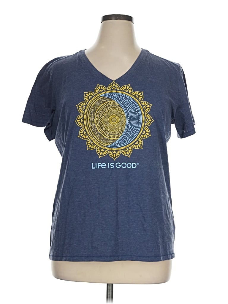 Pre-owned Life Is Good Short Sleeve T-shirt In Blue