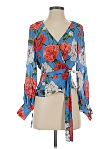 Parker Long Sleeve Silk Top (view 1)