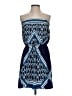 Express 100% Polyester Graphic Blue Casual Dress Size S - photo 1
