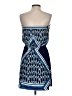 Express 100% Polyester Graphic Blue Casual Dress Size S - photo 2