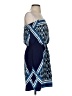 Express 100% Polyester Graphic Blue Casual Dress Size S - photo 4