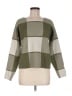 Tahari Checkered-gingham Green Pullover Sweater Size M - photo 1