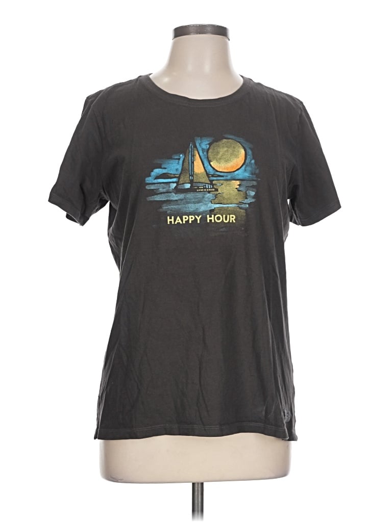 Pre-owned Life Is Good Short Sleeve T-shirt In Gray