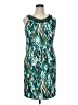 Connected Apparel Graphic Teal Cocktail Dress Size 16 - photo 1