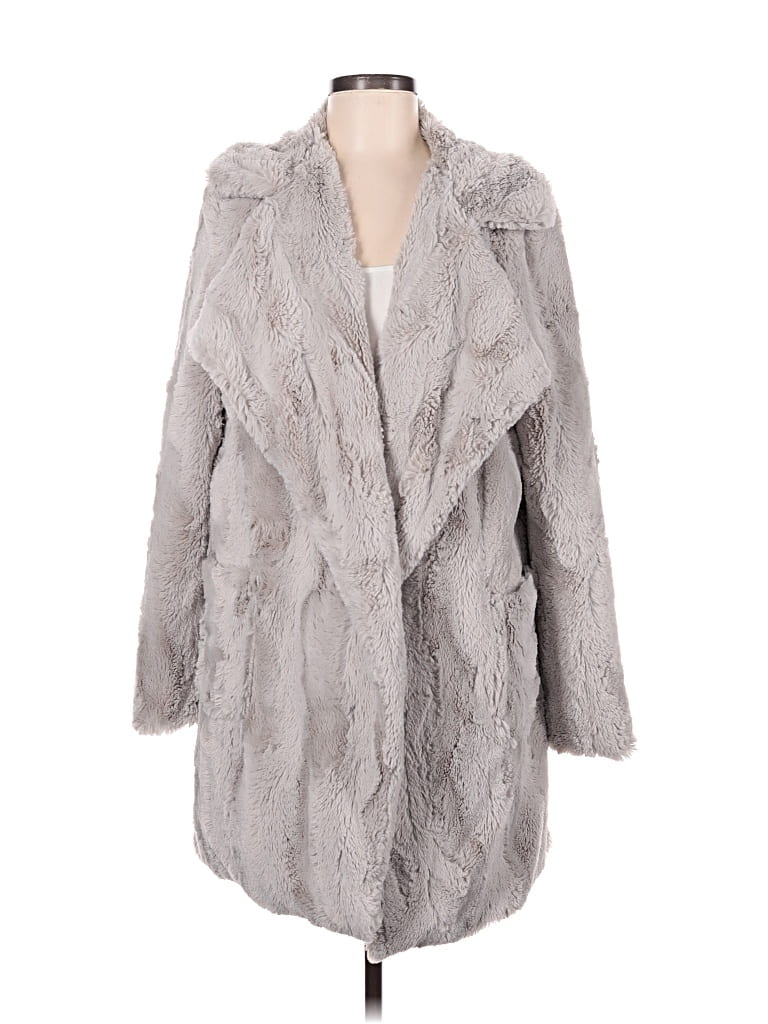 Pre-owned Jack By Bb Dakota Faux Fur Jacket In Gray