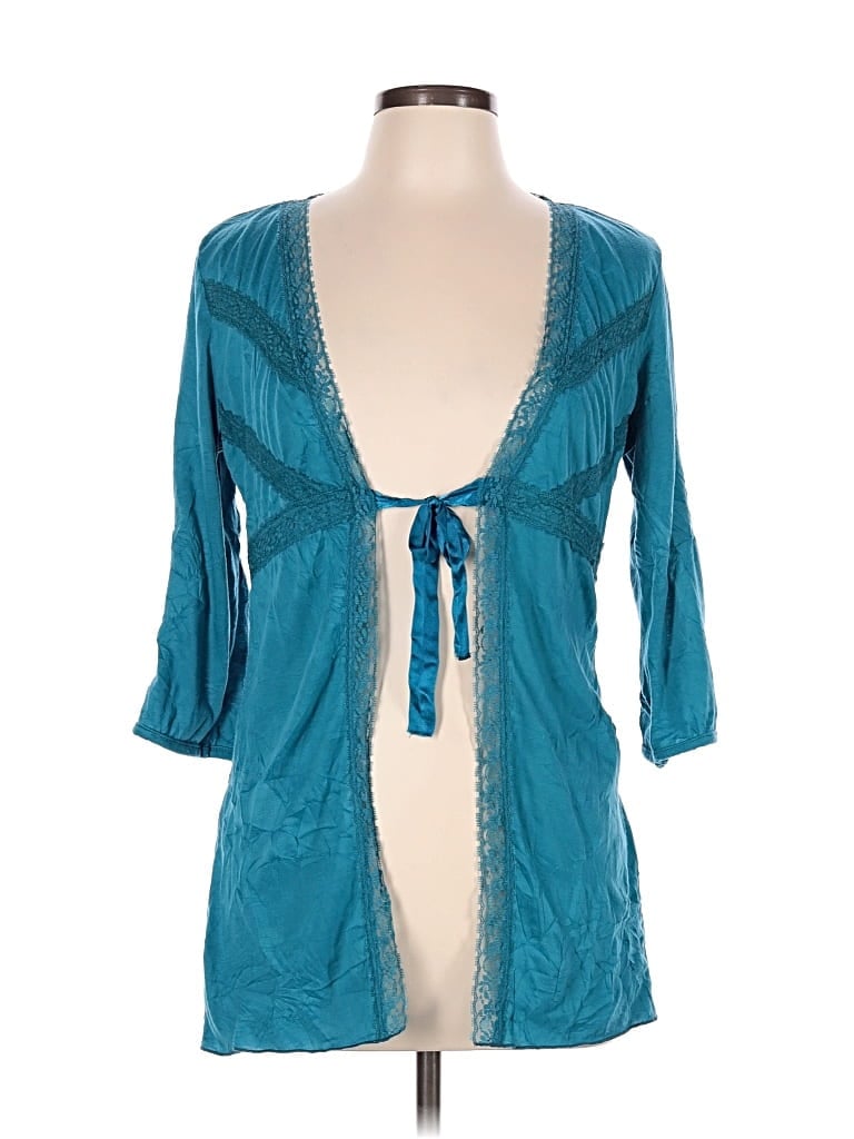 Pre-owned Lily White 3/4 Sleeve Blouse In Teal