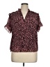 J.Crew 100% Polyester Animal Print Pink Short Sleeve Blouse Size XL - photo 1