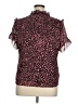 J.Crew 100% Polyester Animal Print Pink Short Sleeve Blouse Size XL - photo 2