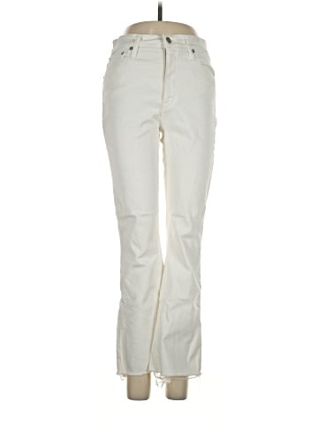 Madewell Cali Demi-Boot Jeans in Pure White: Raw-Hem Edition (view 1)