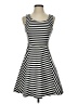 Express Stripes Black Casual Dress Size XS - photo 1