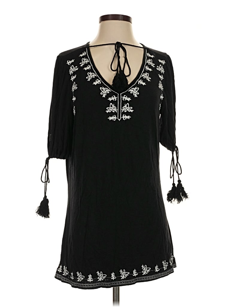 Pre-owned Liv 3/4 Sleeve Blouse In Black