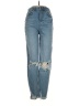 Zara 100% Cotton Hearts Blue Jeans Size 2 - photo 1
